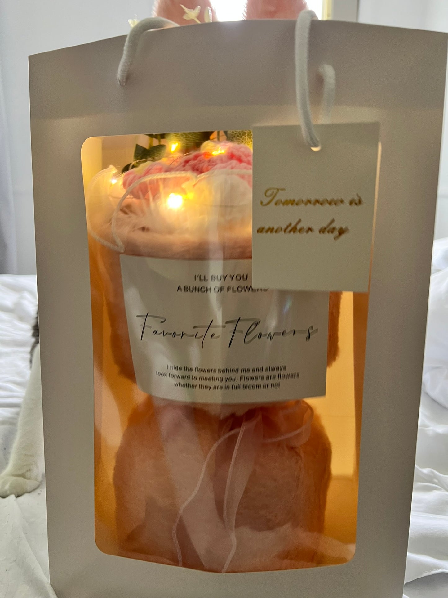 Rabbit Ears Plush Flower Crochet Bouquet