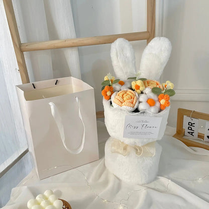 Rabbit Ears Plush Flower Crochet Bouquet