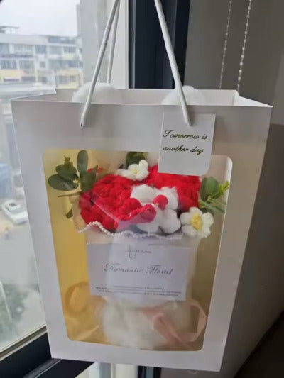 Rabbit Ears Plush Flower Crochet Bouquet