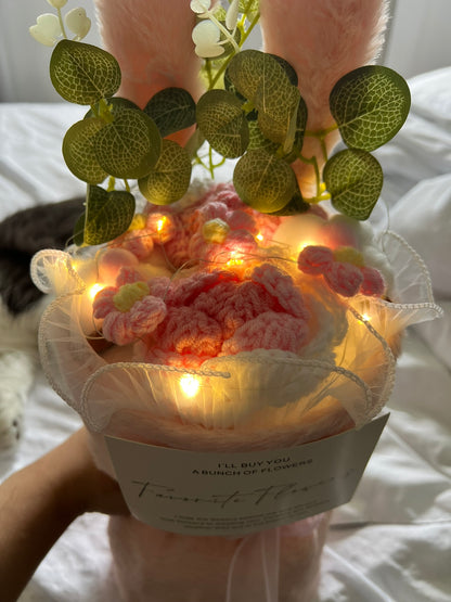 Rabbit Ears Plush Flower Crochet Bouquet